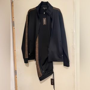 Michael Kors jacket and pants unisex black animals prints new size M men